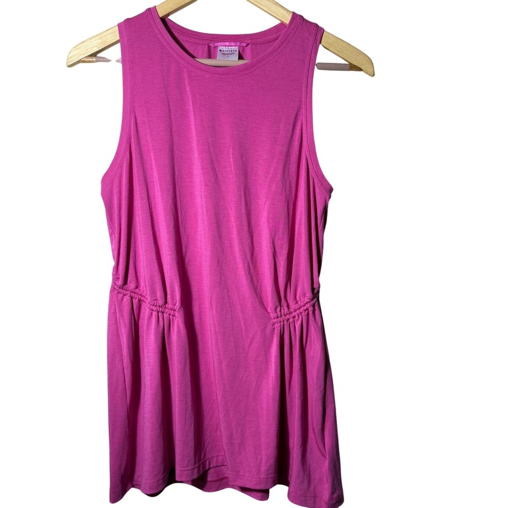 Athleta Women Tank Top Pink Cinched Waist M‎
